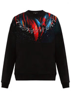 FesFas Feathers-print Sweatshirt Set | Black