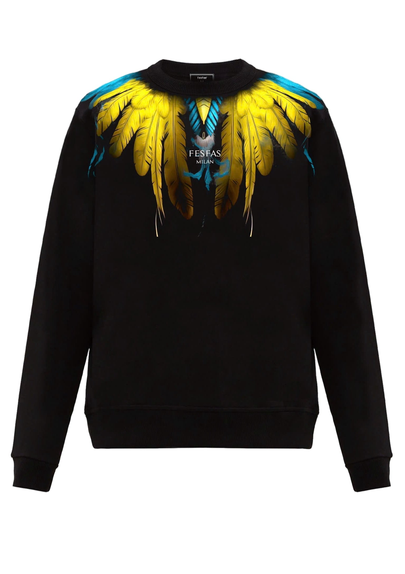 FesFas Feathers-print Sweatshirt | Black
