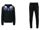 FesFas colorful feathers-print Hoodie Set | Black