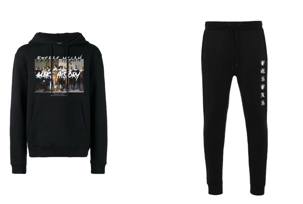 FesFas Famous painter-print Hoodie Set | Black