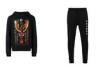 FesFas Egyptian bird-print Hoodie Set | Black