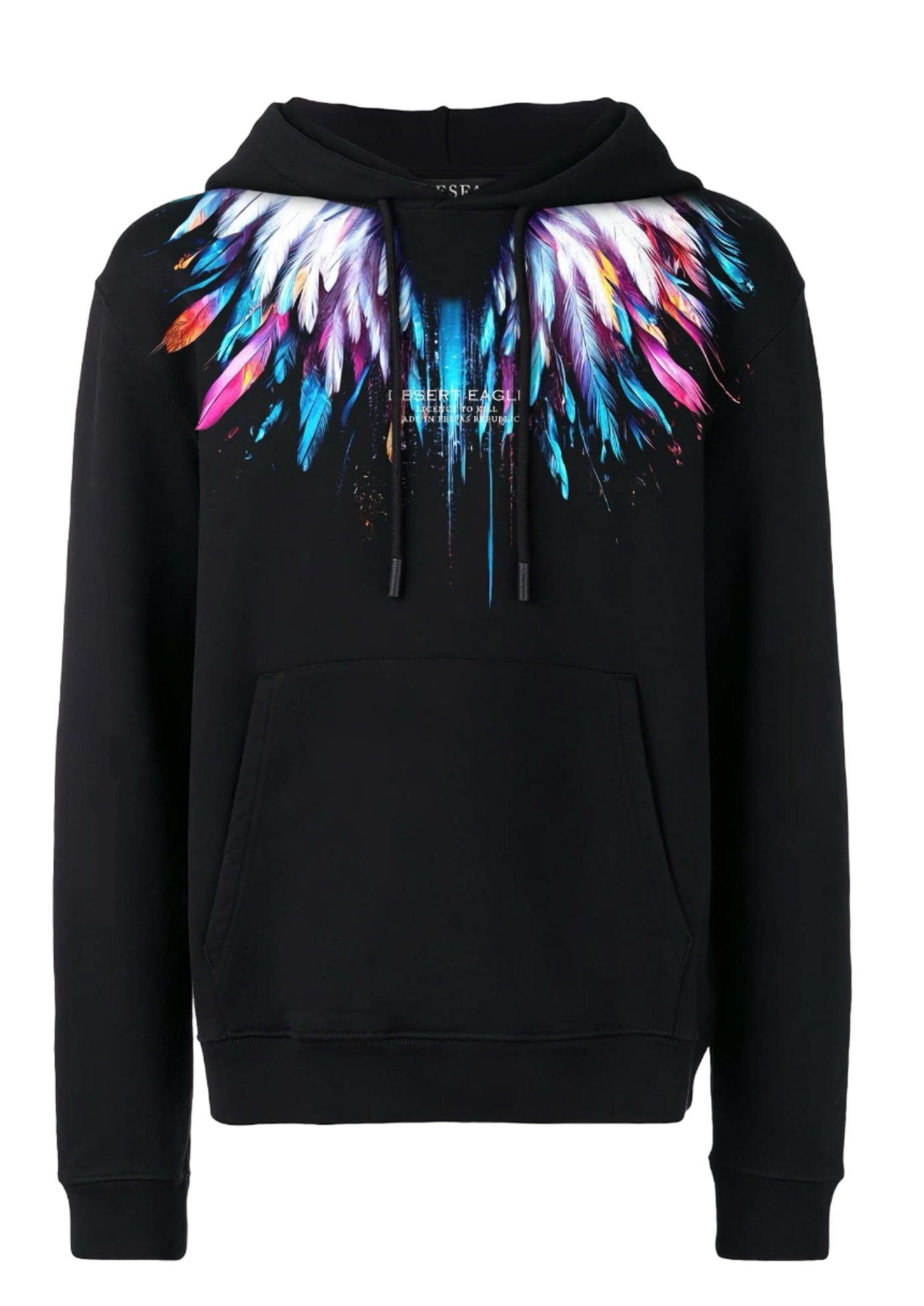 FesFas colorful feathers-print Hoodie Set | Black