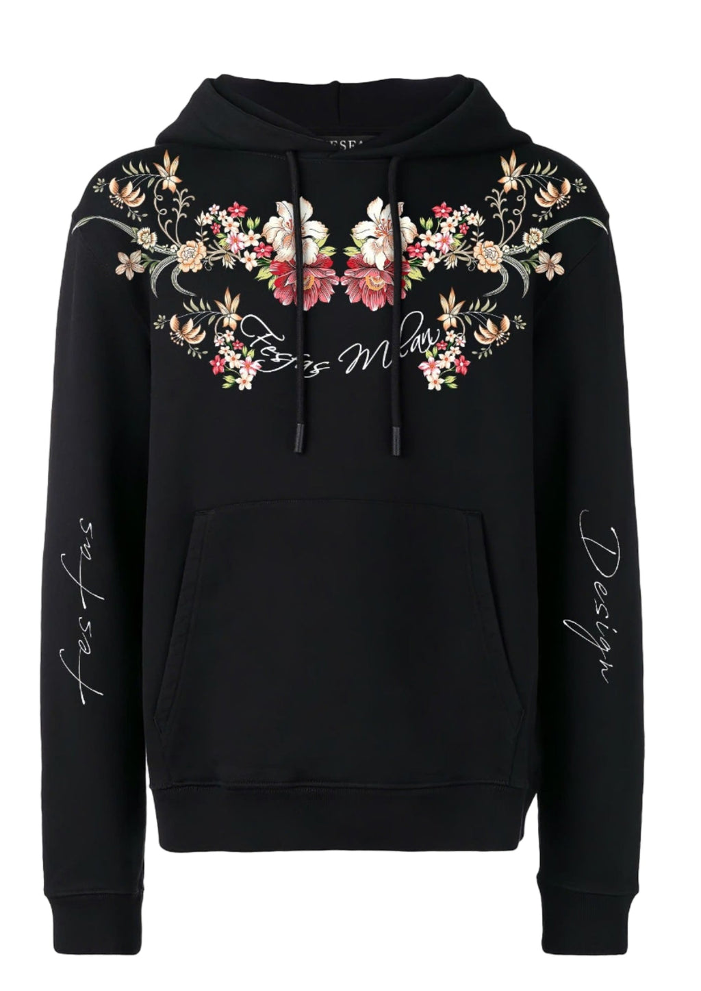 FesFas flower-print Hoodie | Black