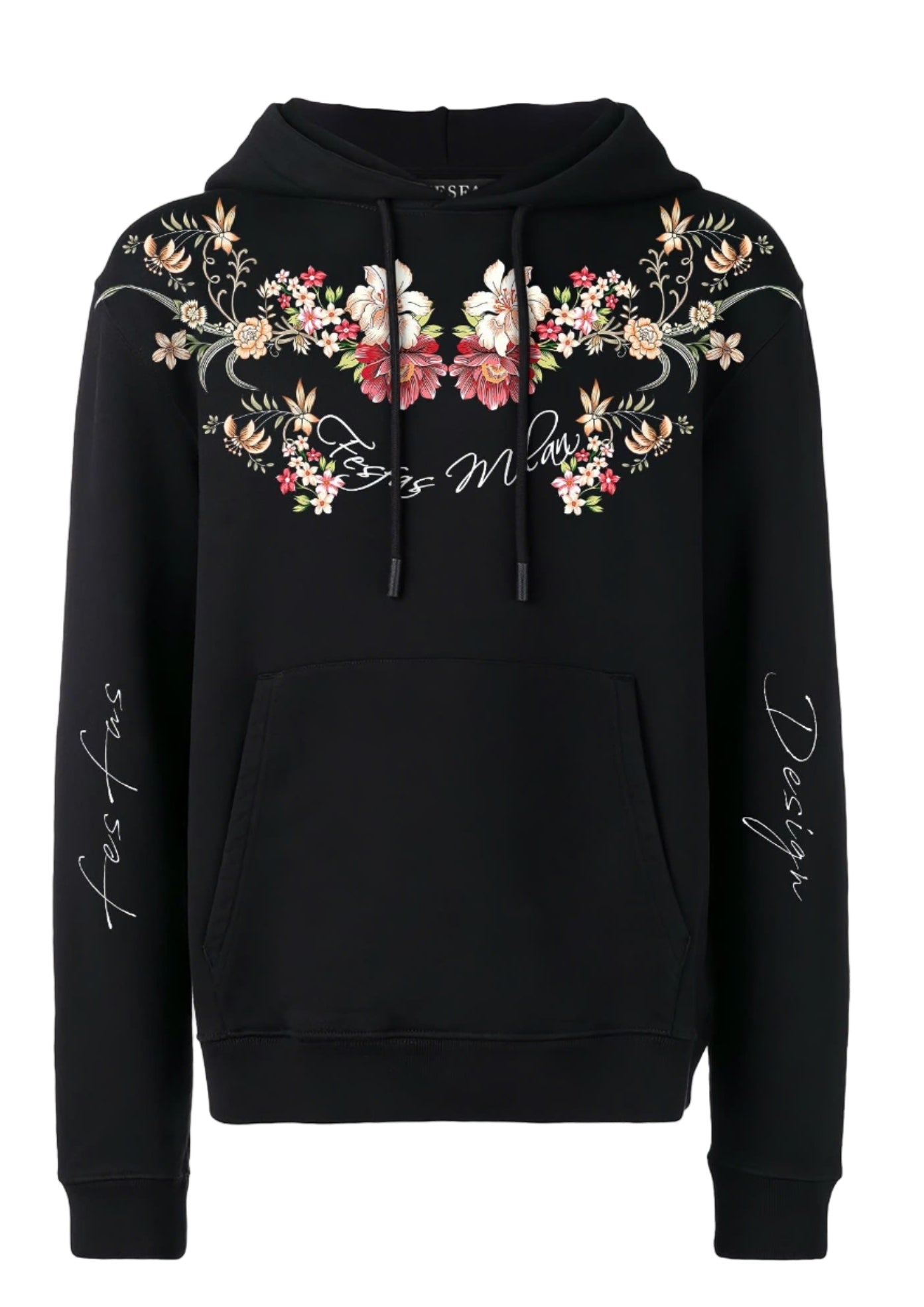 FesFas flower-print Hoodie | Black