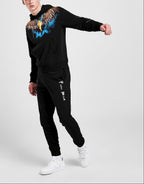 FesFas colorful feathers-print Hoodie | Black