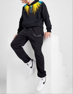 FesFas colorful feathers-print Hoodie | Black