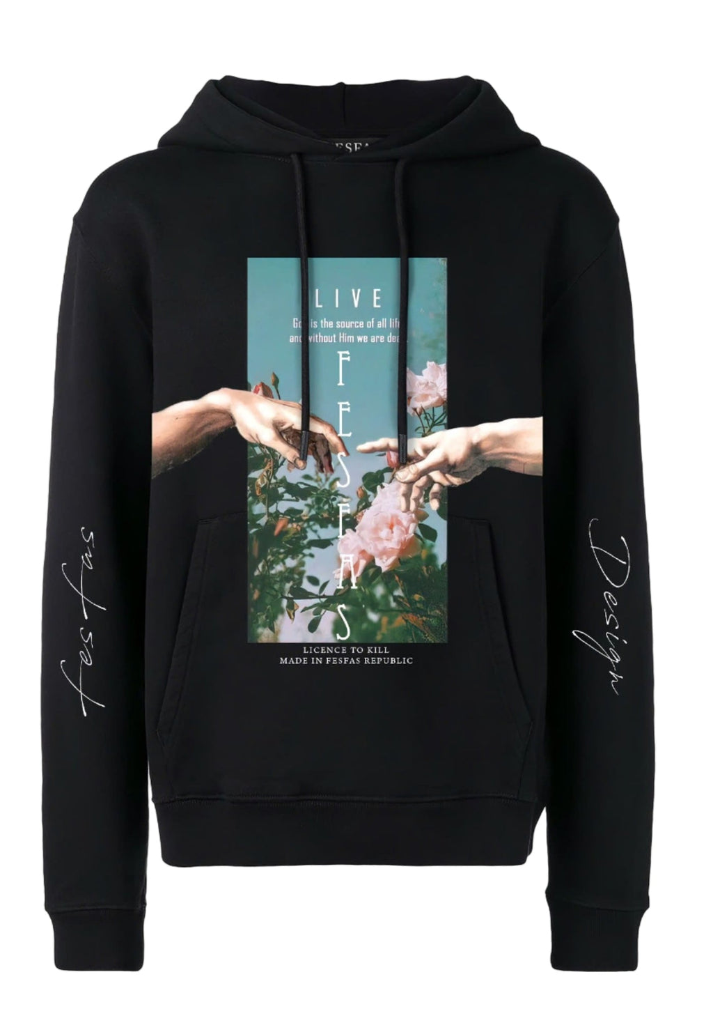FesFas flower-print Hoodie | Black