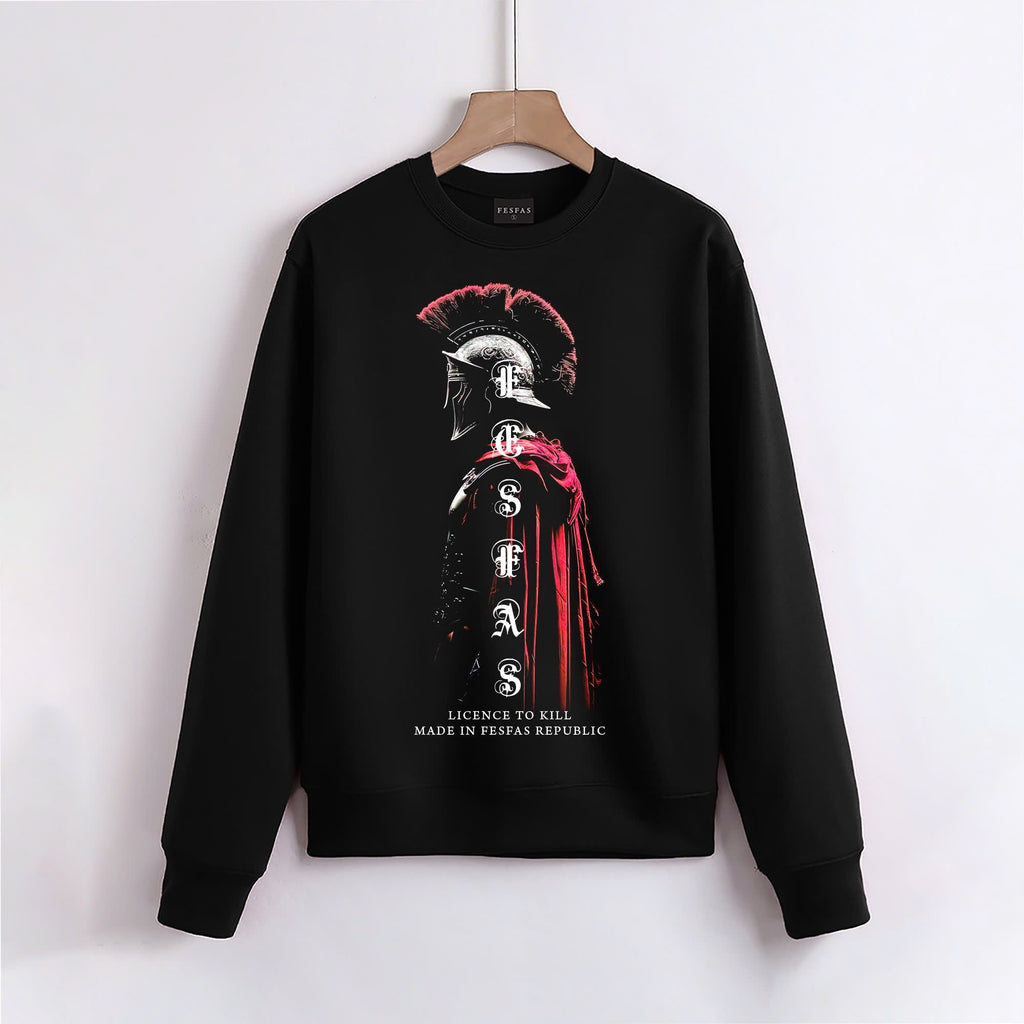 FesFas Warrior-print Sweatshirt Set | Black