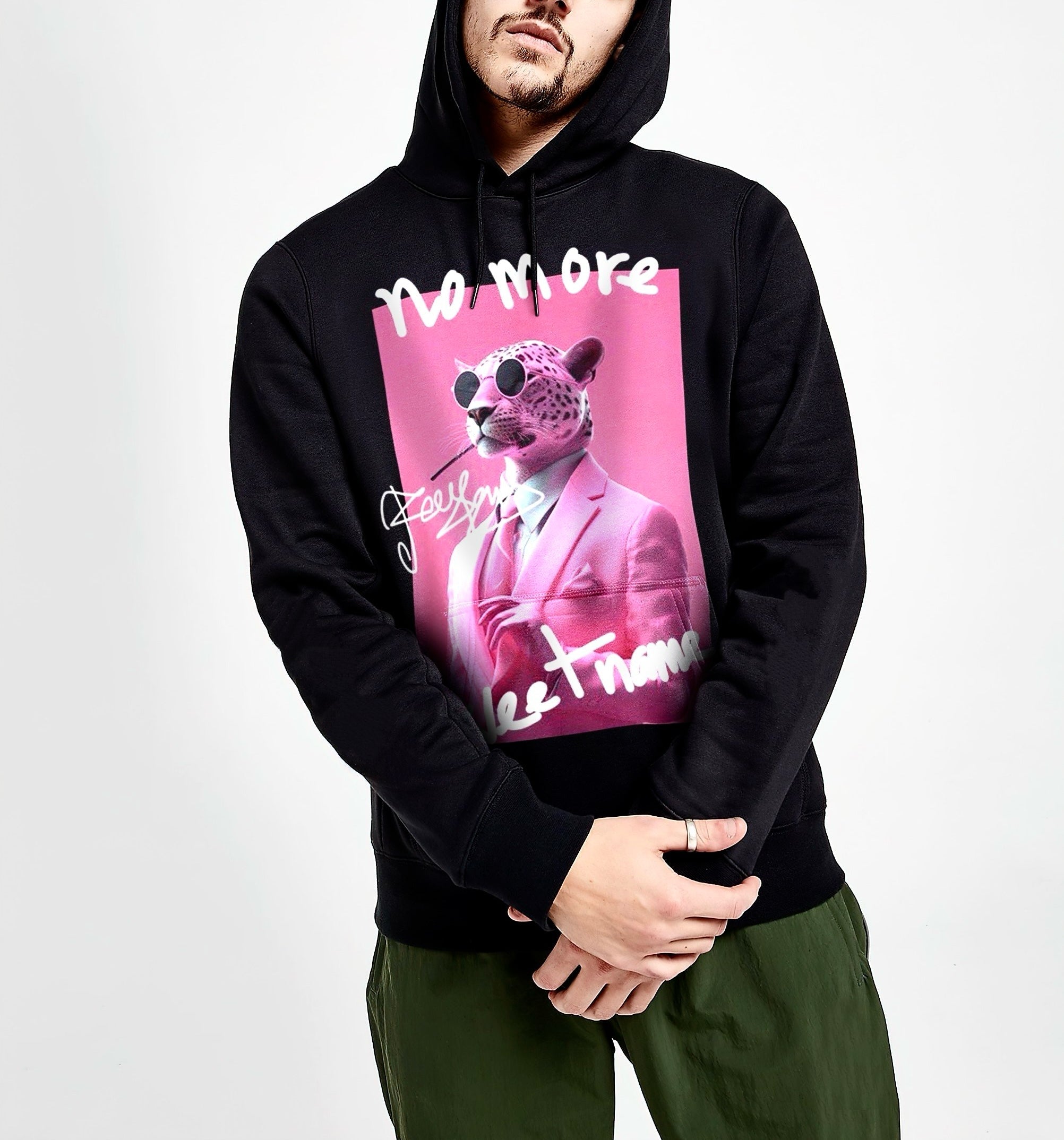 FesFas Panther-print Hoodie Set | Black