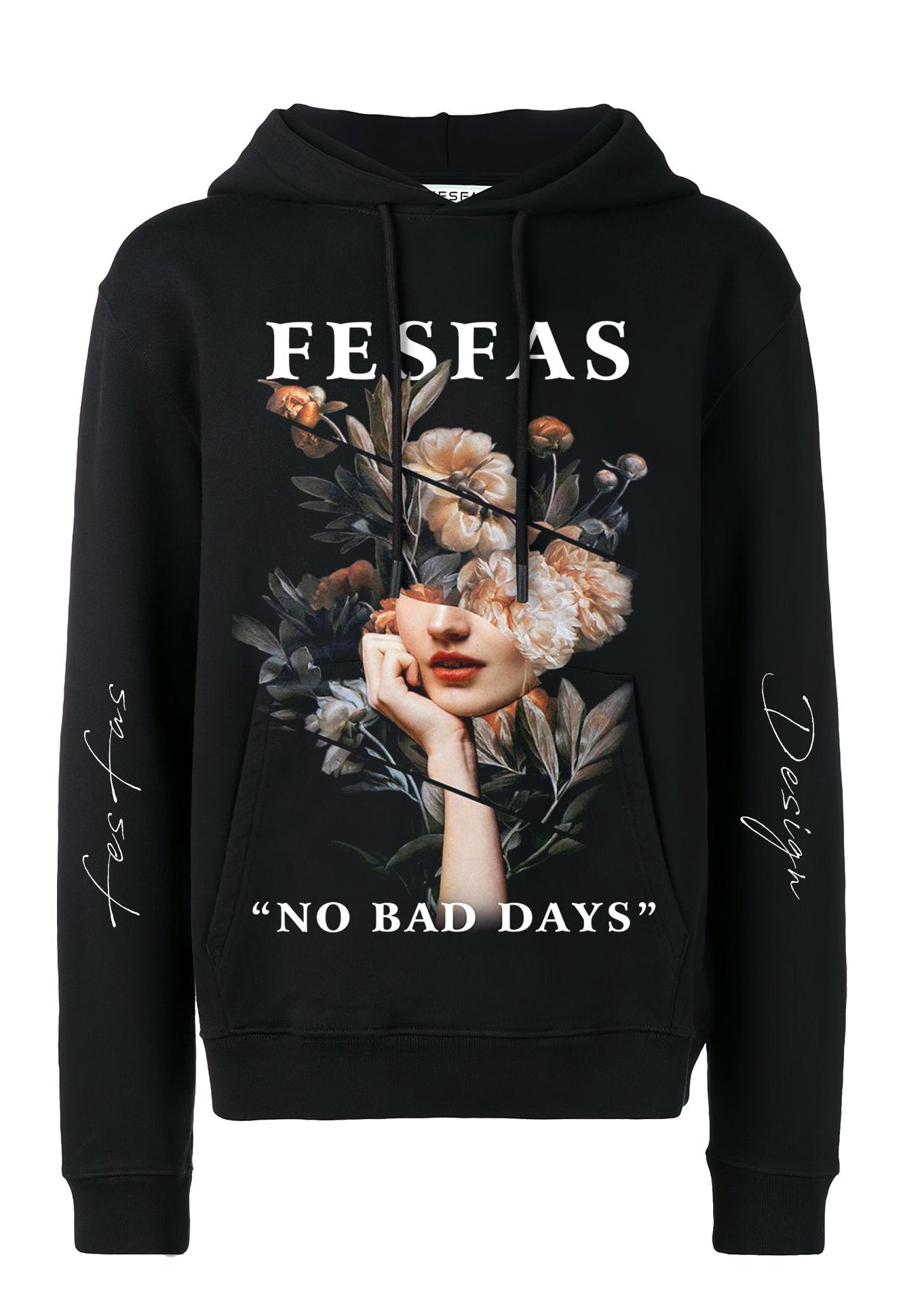FesFas Flower-print Hoodie | Black