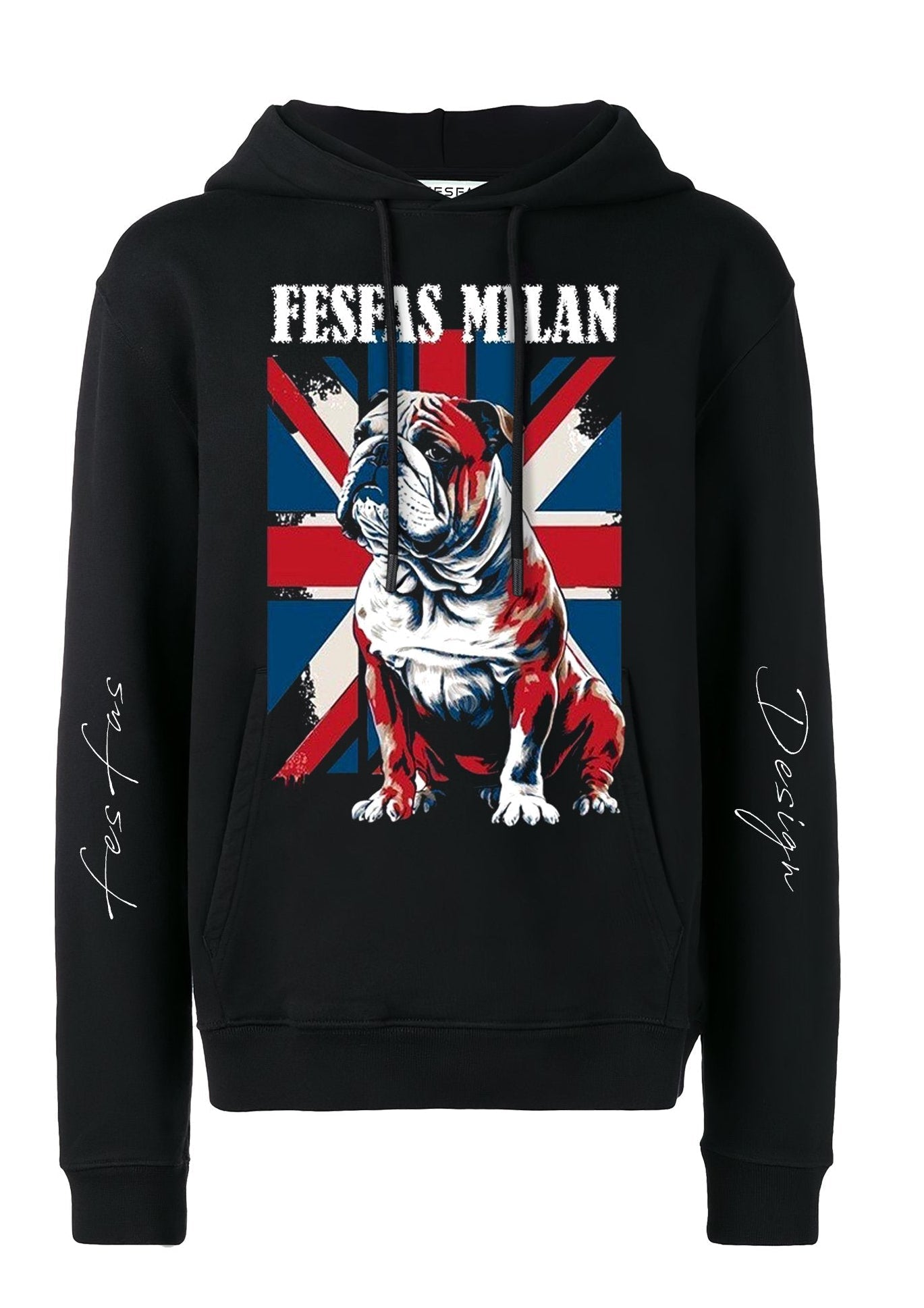 FesFas Bulldog-print Hoodie | Black