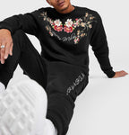 FesFas Flowers-print Sweatshirt Set | Black