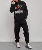 FesFas bone knight-print Hoodie | Black
