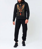 FesFas Egyptian bird-print Hoodie Set | Black