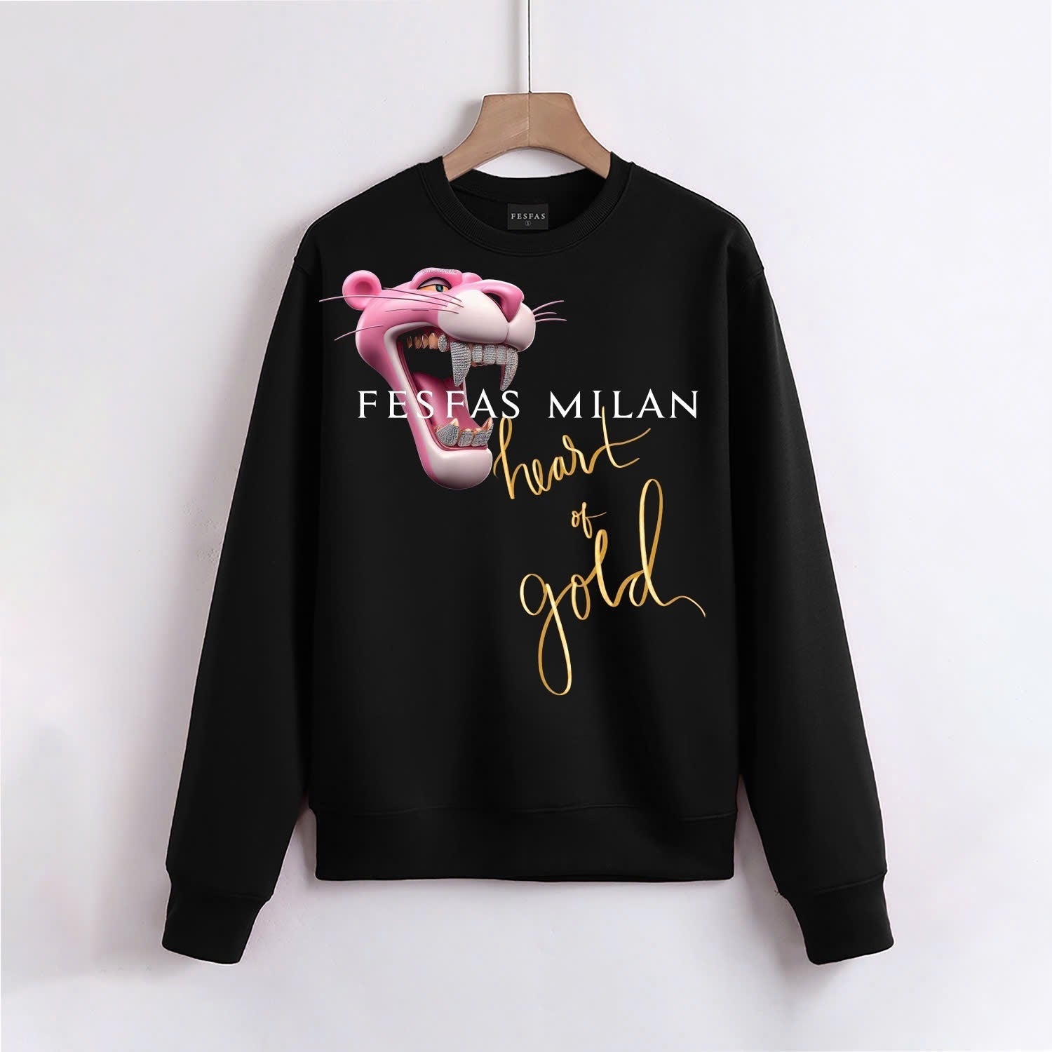 FesFas Pink panther-print Sweatshirt | Black