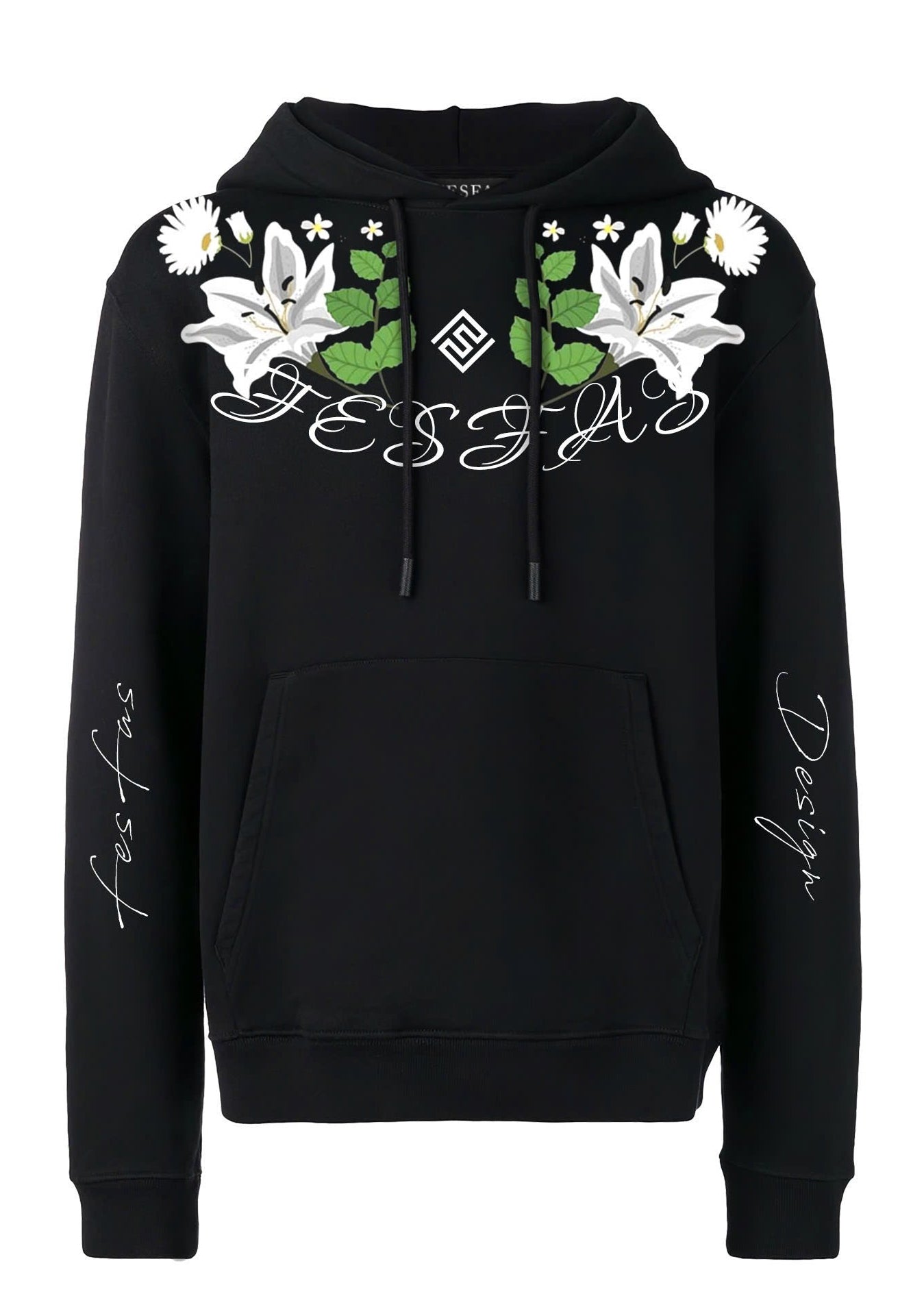 FesFas flower-print Hoodie | Black