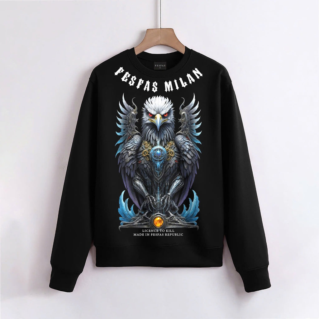FesFas Eagle-print Sweatshirt | Black