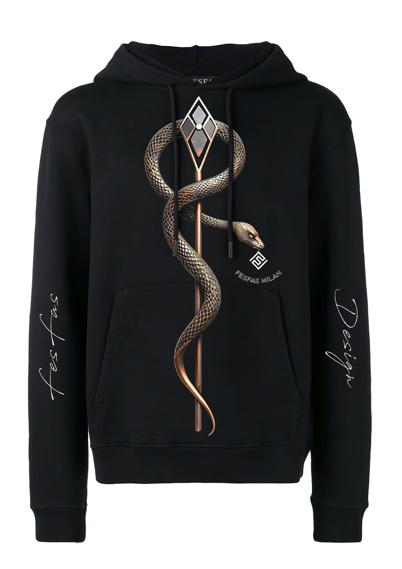 FesFas snake-print Hoodie | Black