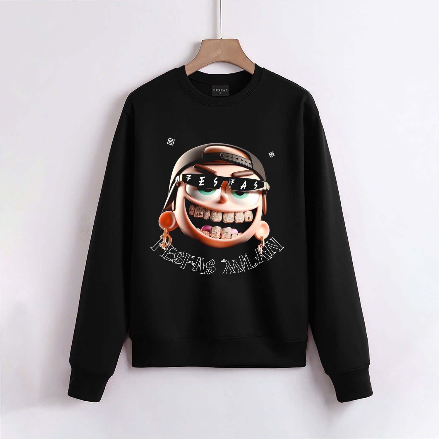 FesFas Cool boy-print Sweatshirt | Black