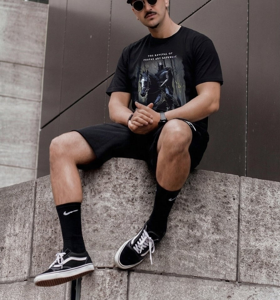 FesFas dark knight-print T-shirt Set | Black