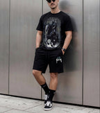 FesFas dark knight-print T-shirt Set | Black