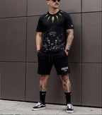 FesFas black panther-print T-shirt Set | Black