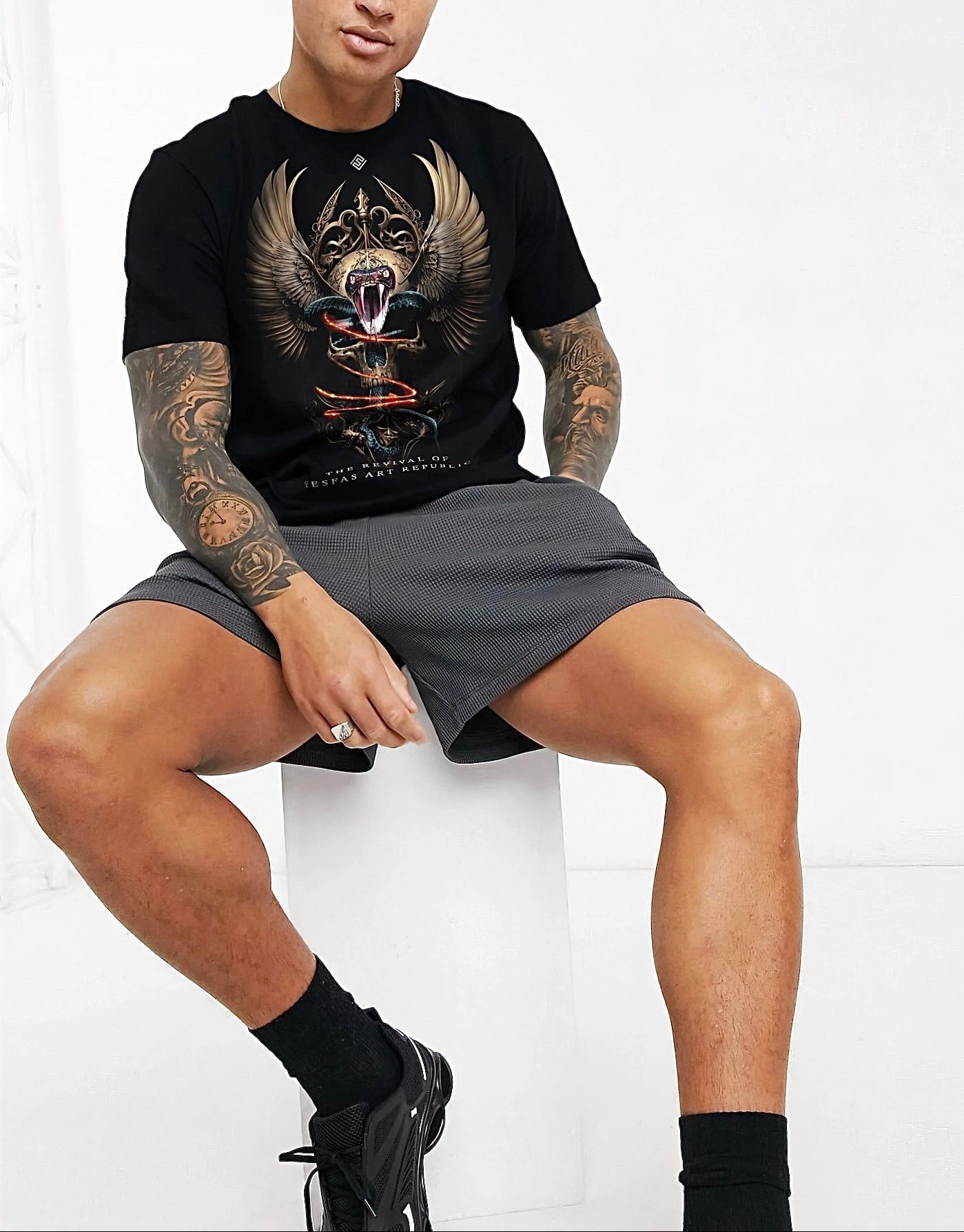 FesFas snake-print T-shirt | Black