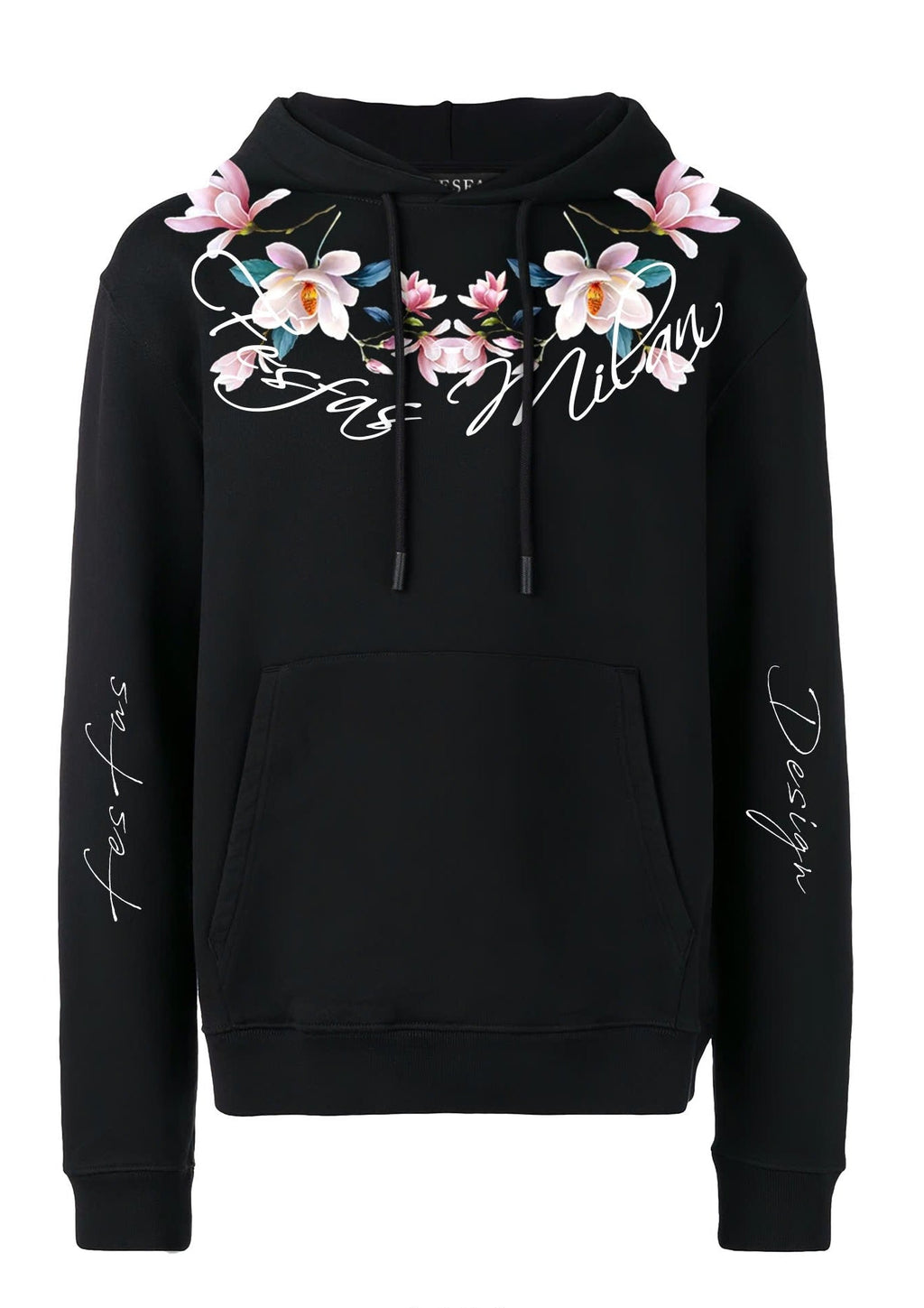 FesFas flower-print Hoodie | Black