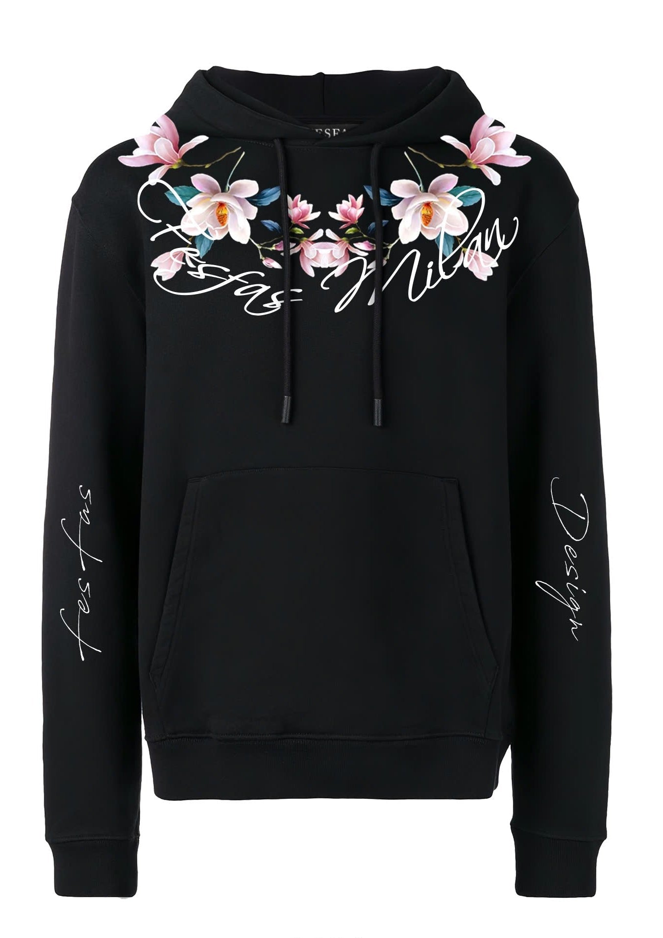 FesFas flower-print Hoodie | Black