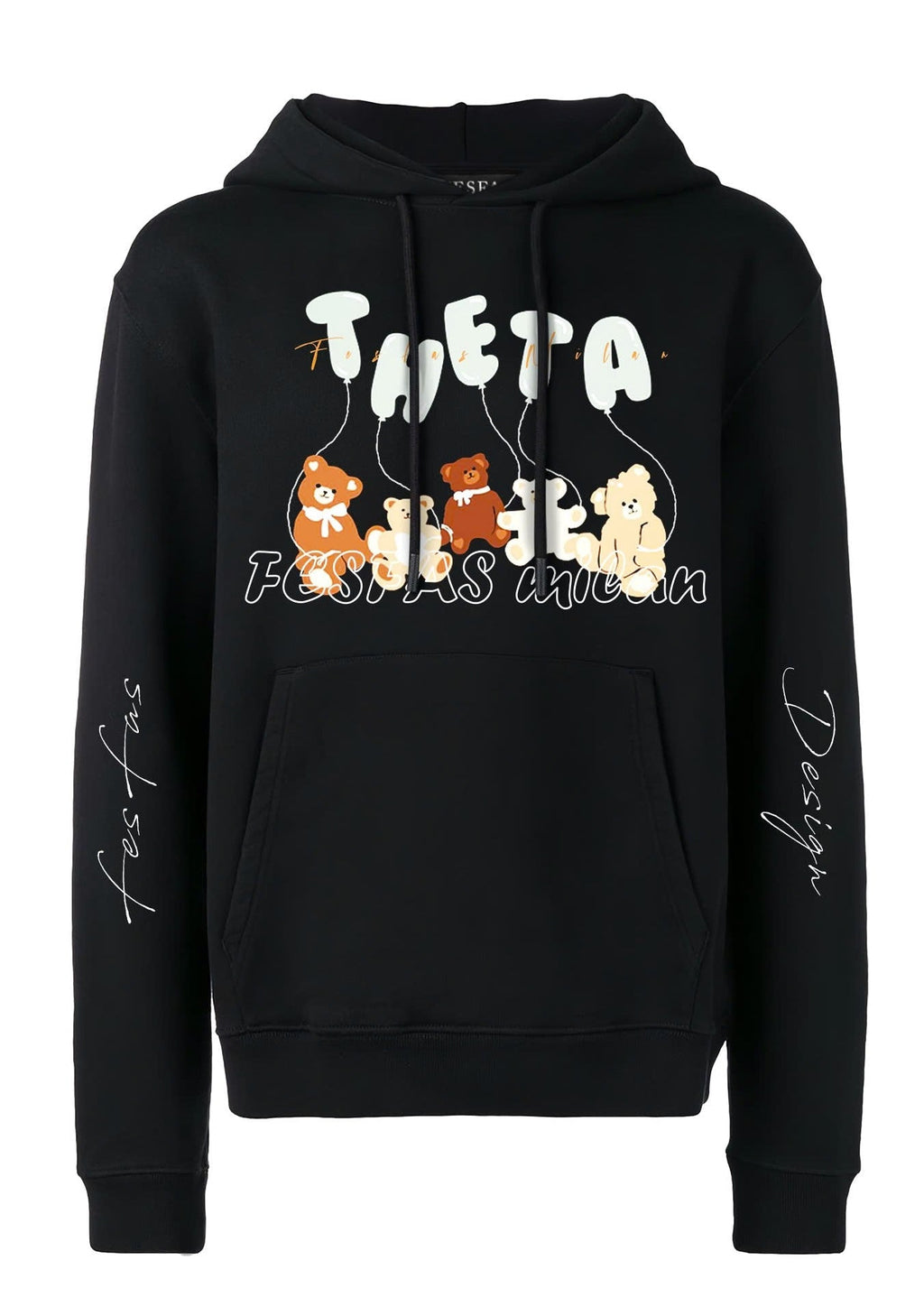 FesFas teddy bear-print Hoodie | Black
