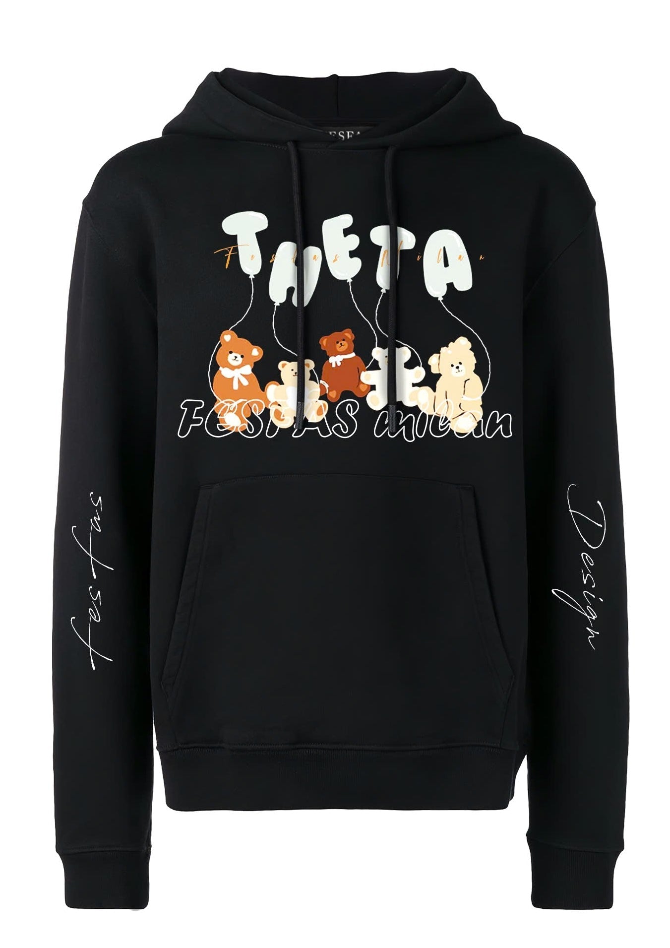 FesFas teddy bear-print Hoodie | Black