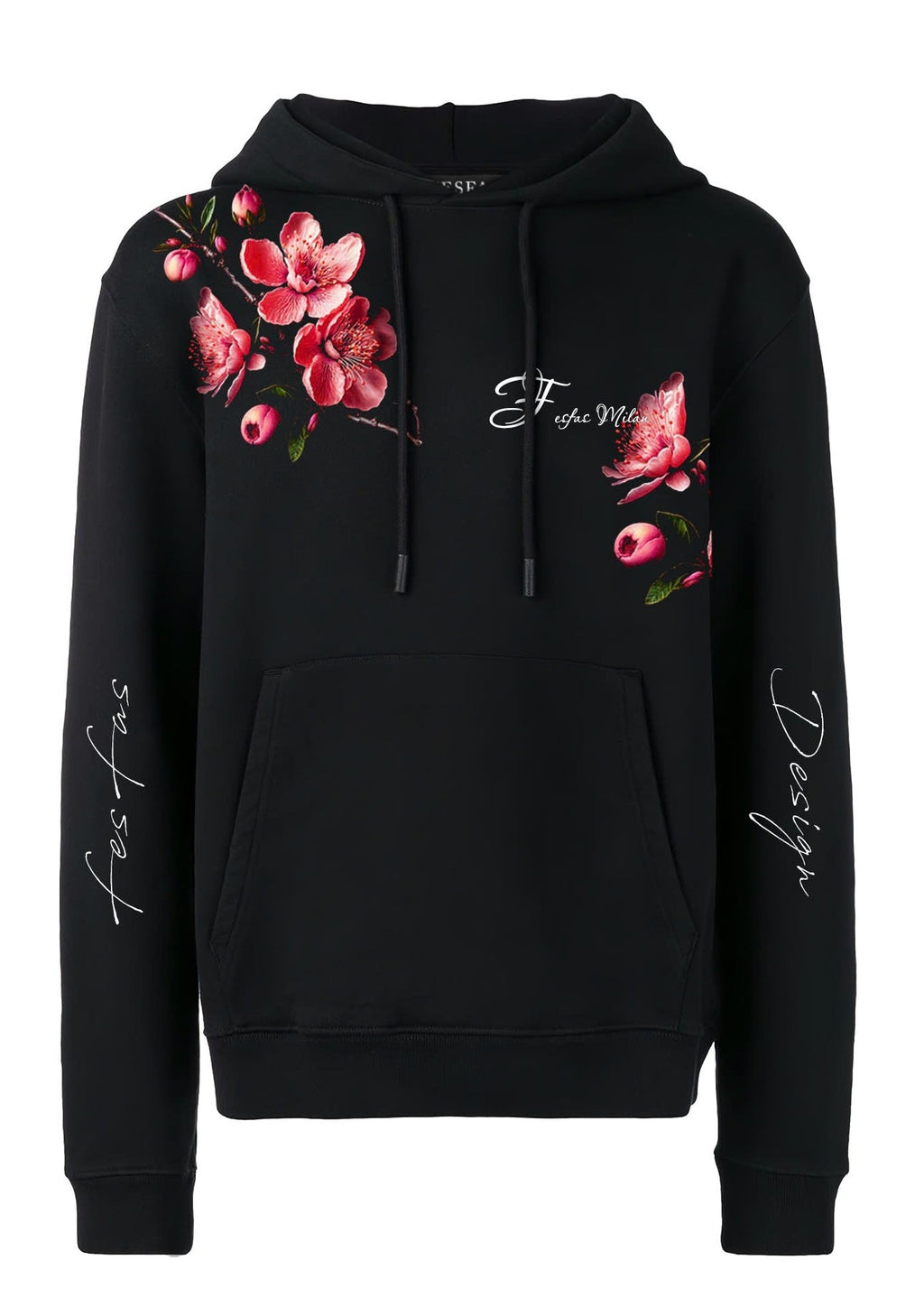FesFas flower-print Hoodie | Black