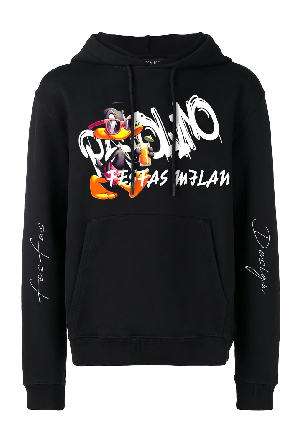 FesFas duck-print Hoodie | Black