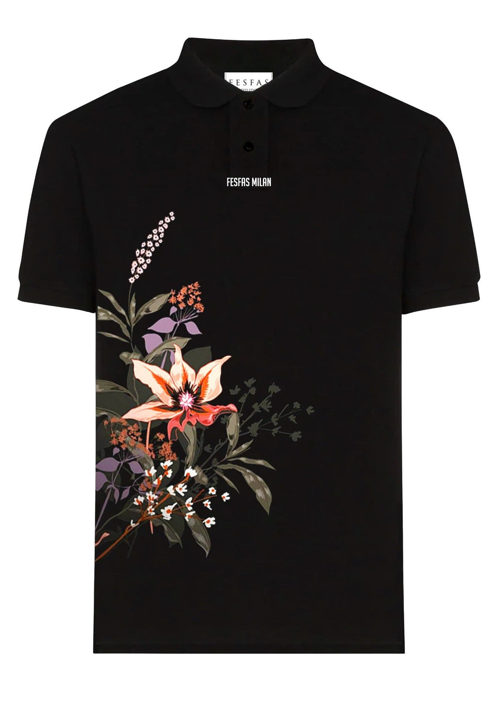 FesFas Floral-print Polo Shirt | Black