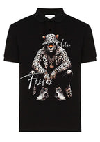 FesFas Leopard-print Polo Shirt | Black