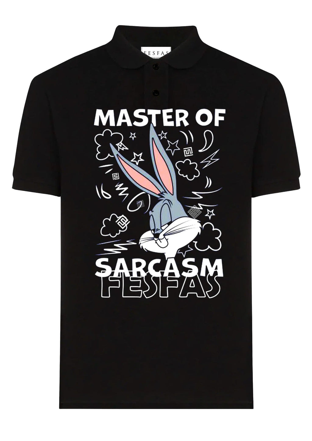 FesFas Rabbit-print Polo Shirt | Black