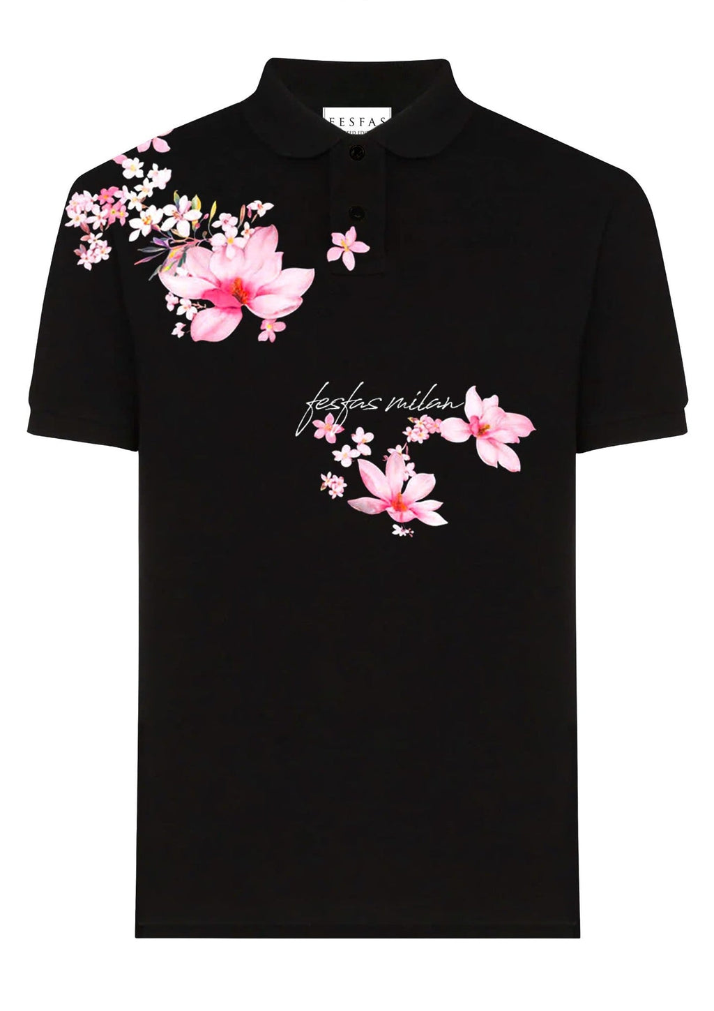 FesFas Floral-print Polo Shirt | Black