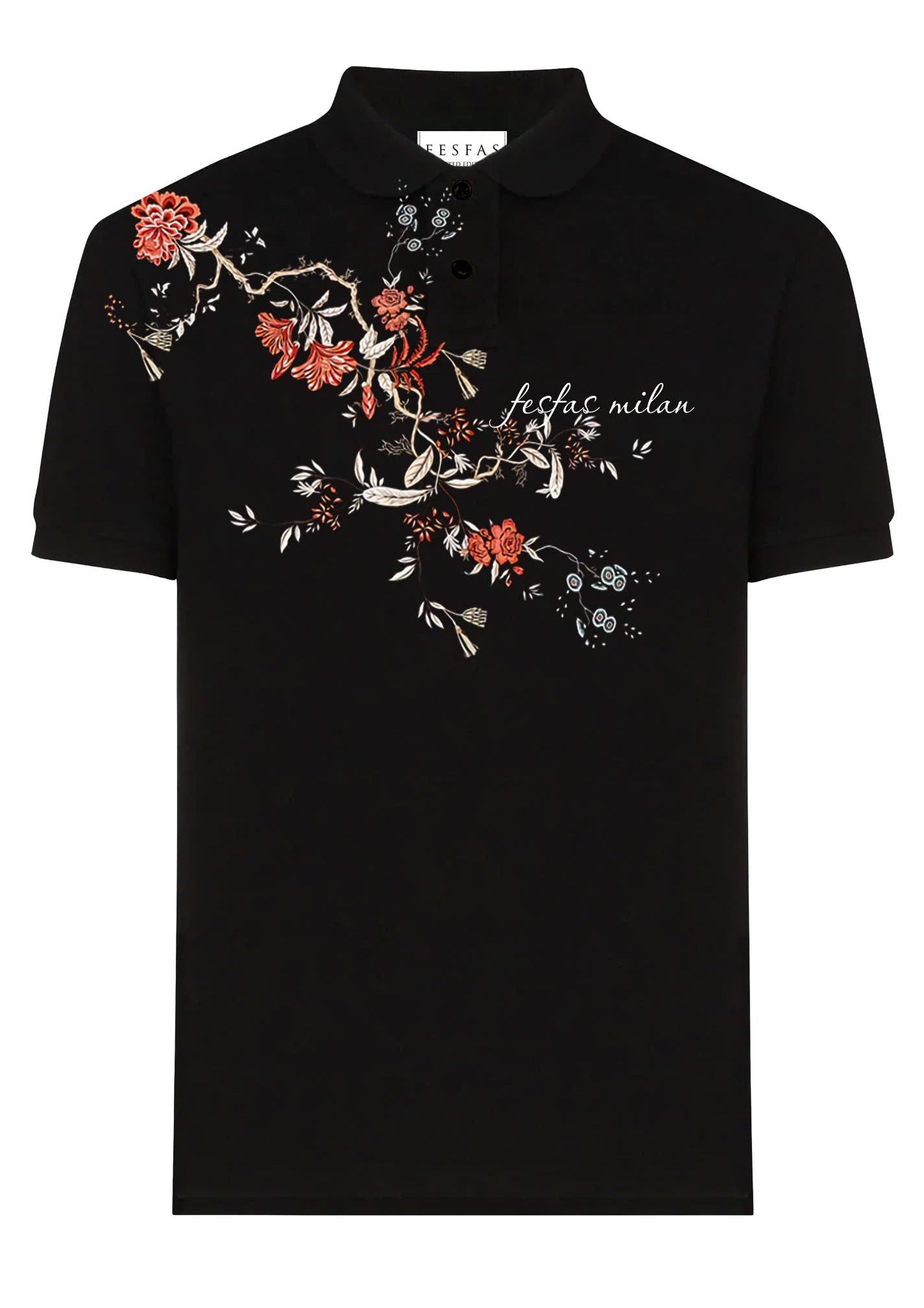 FesFas Floral-print Polo Shirt | Black