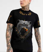FesFas bulldog-print T-shirt Set | Black