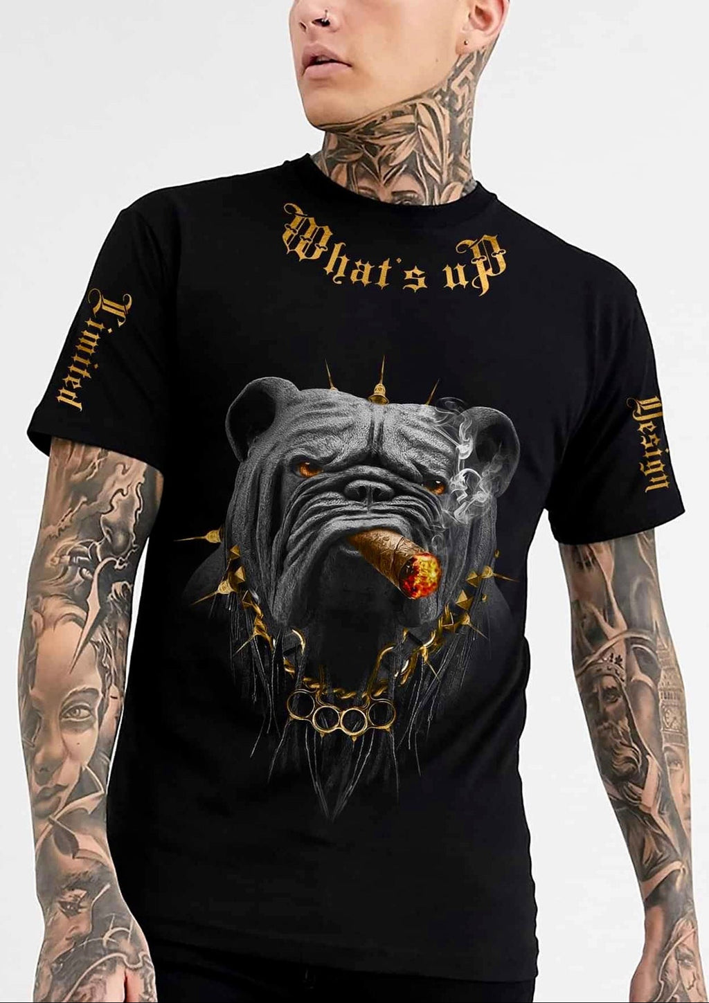 FesFas bulldog-print T-shirt | Black