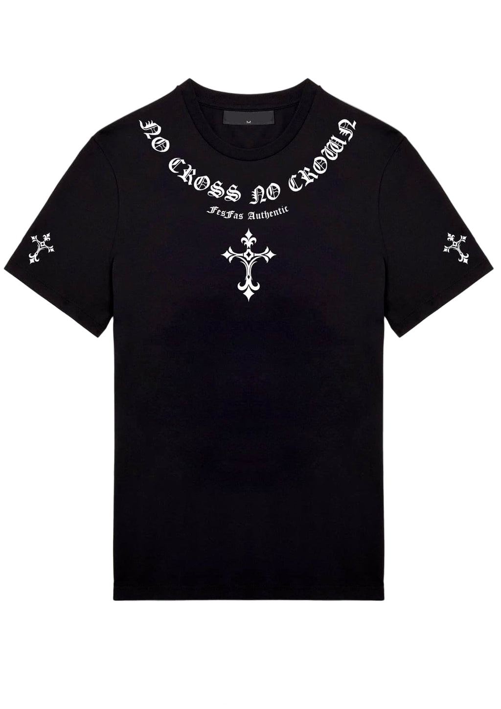 FesFas cross-print T-shirt | Black