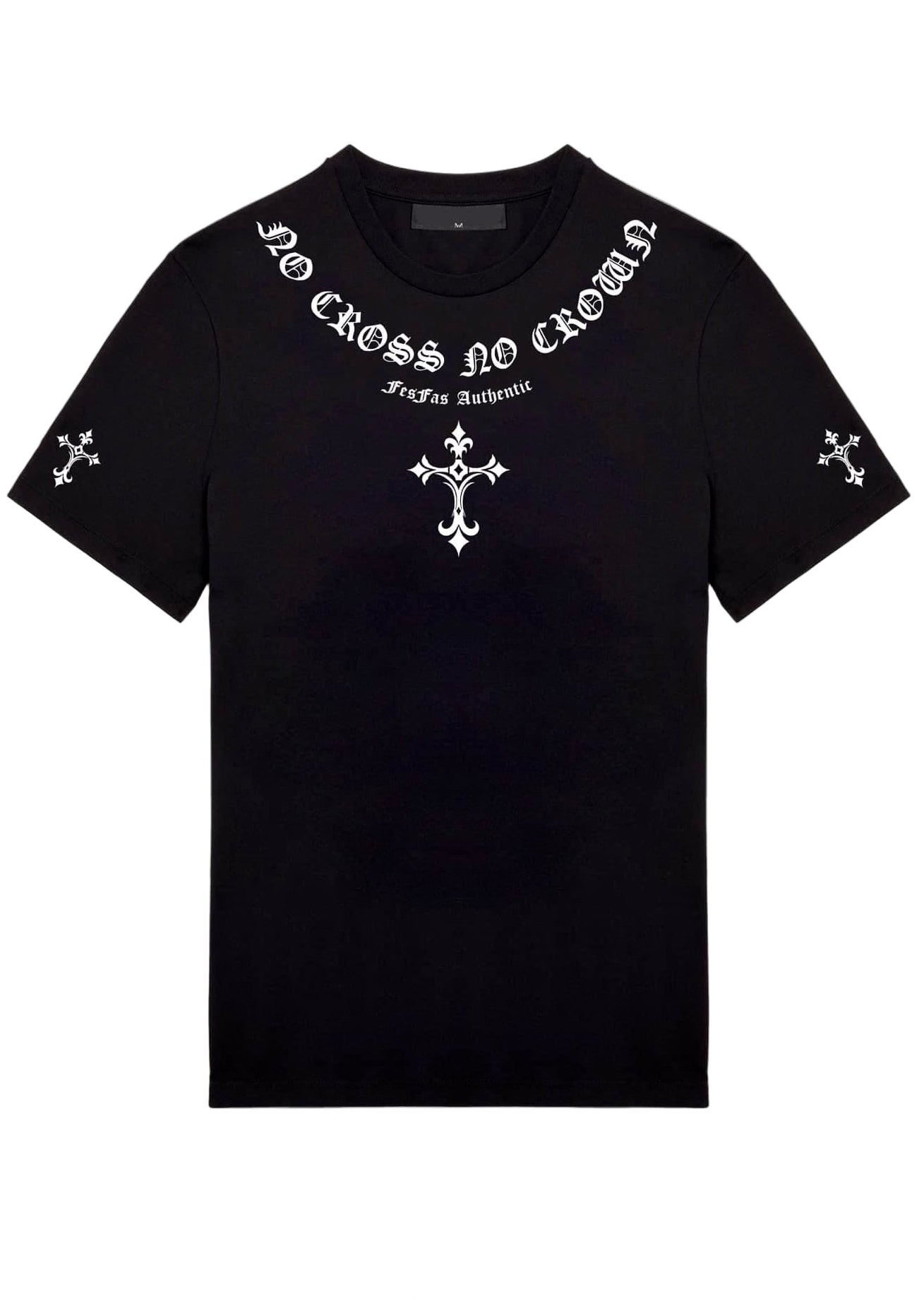 FesFas cross-print T-shirt | Black