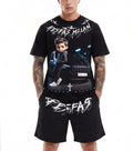 FesFas racing boy-print T-shirt Set | Black