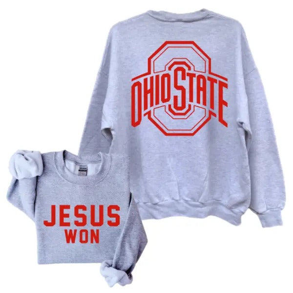 Jesus Won T-Shirt, Ohio State Graphic Tee, Bold Red Text, Unisex Soft Cotton Fabric, Perfect Gift for Men and Women,...