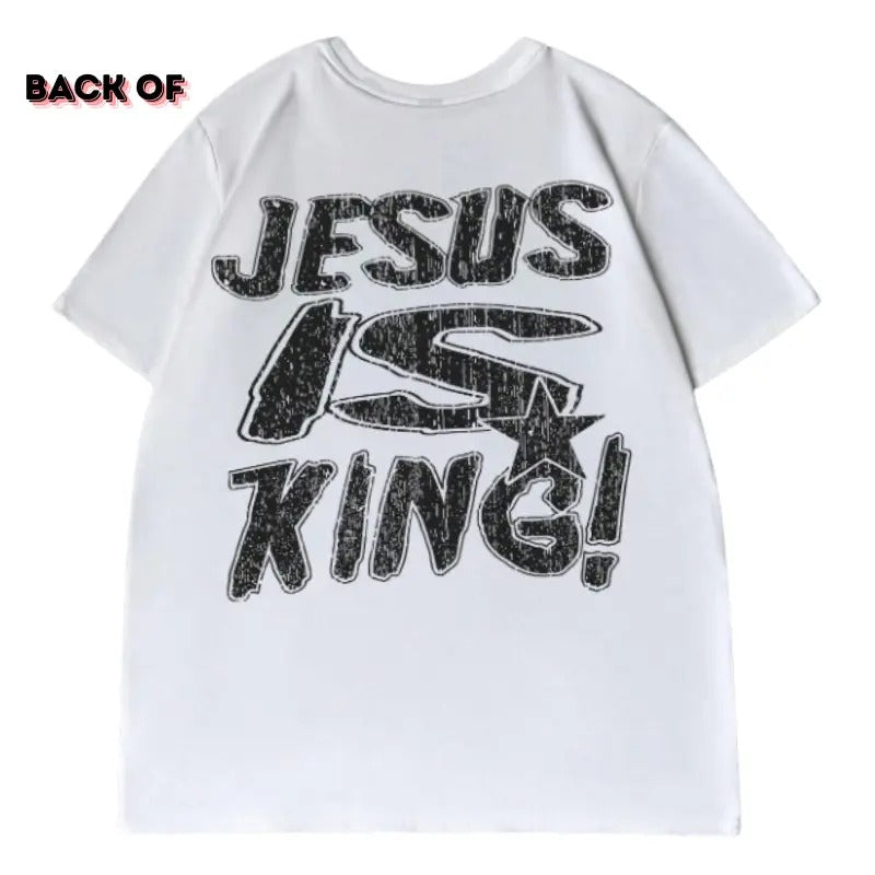 Jesus is King Vintage Faith Over Fear Graphic Tees, Crew Neck, Size S- 3XL, Menswear Top, Womenswear Top Underwear...