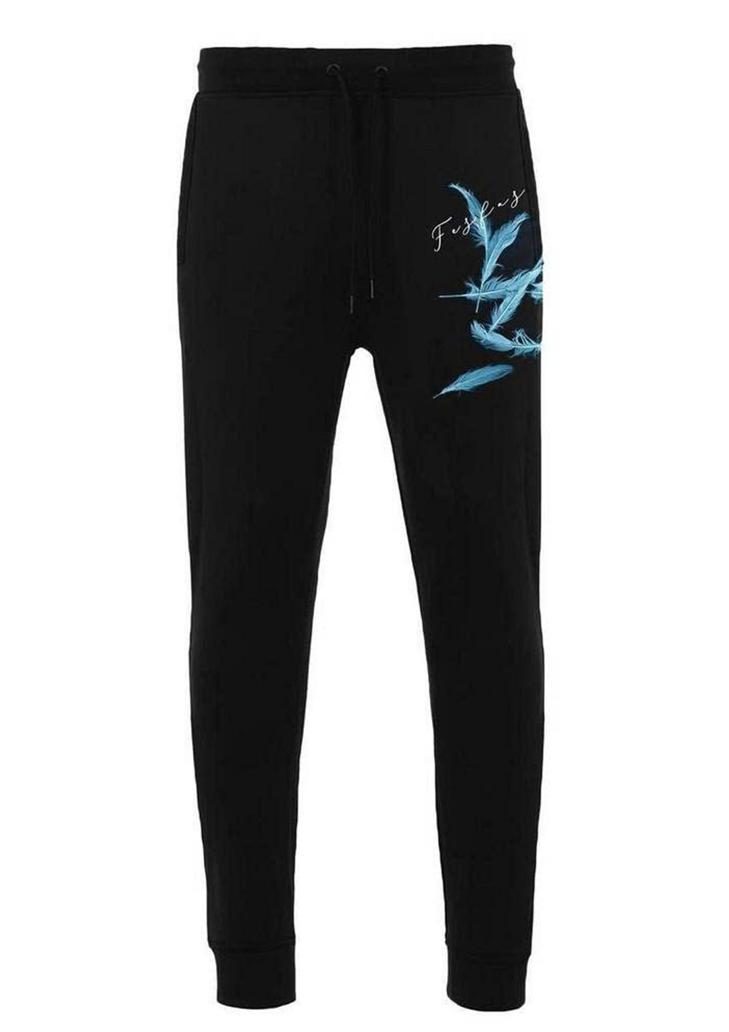 FesFas Feathers-print Hoodie Set | Black