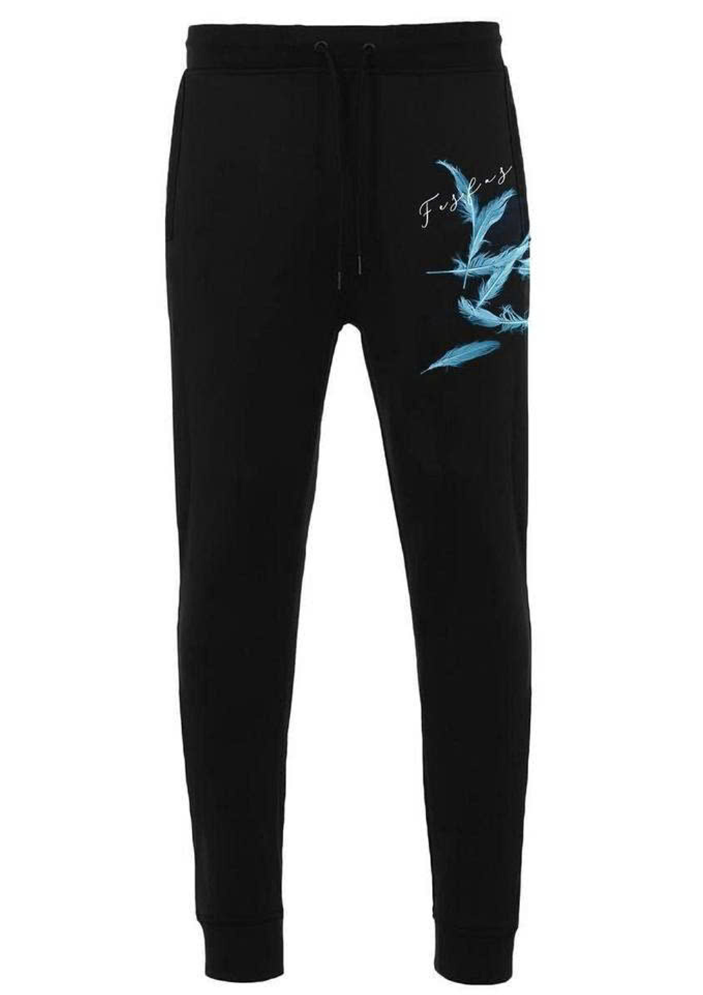 FesFas Feathers-print Sweatshirt Set | Black