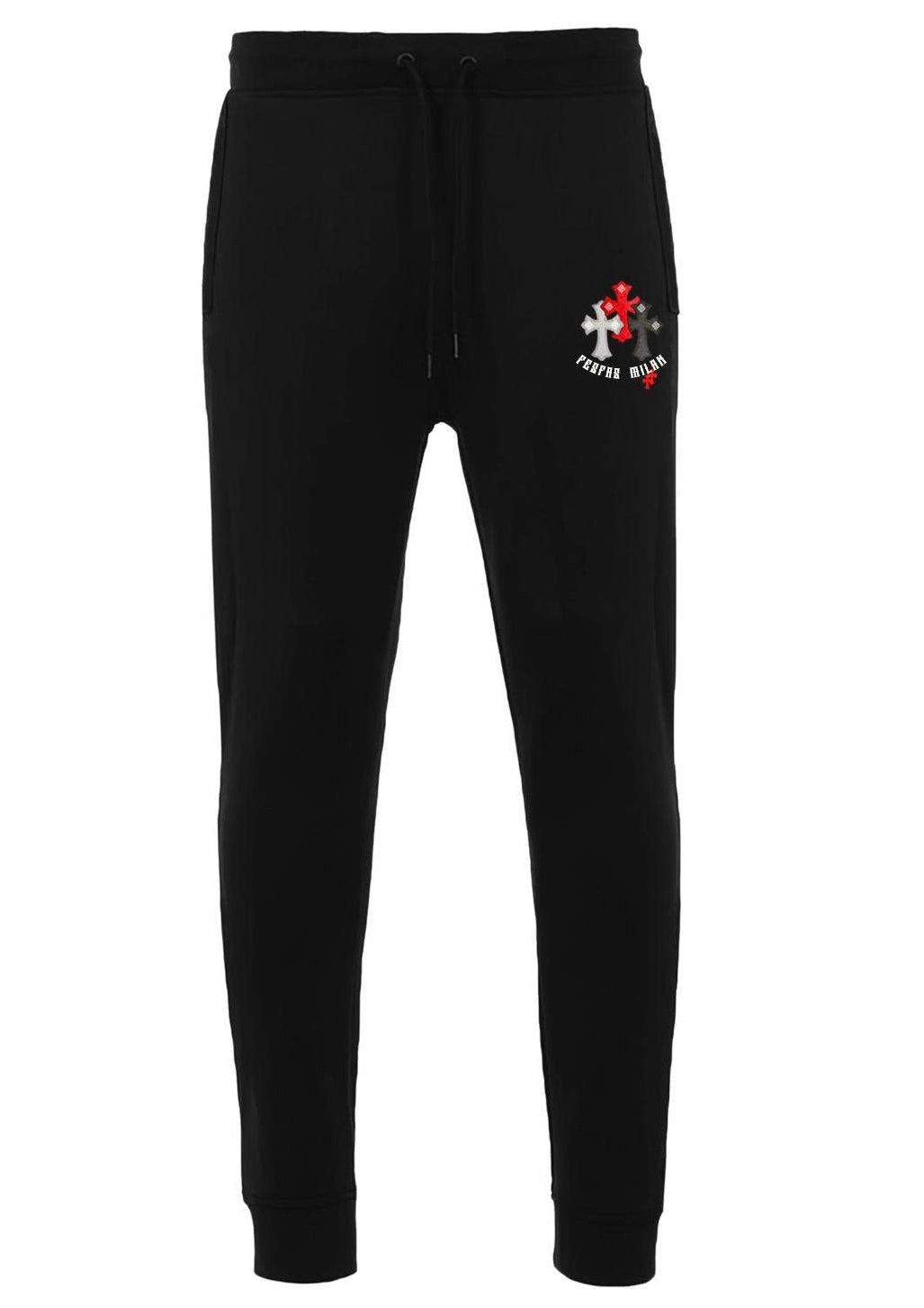 FesFas Cross-print Sweatshirt Set | Black