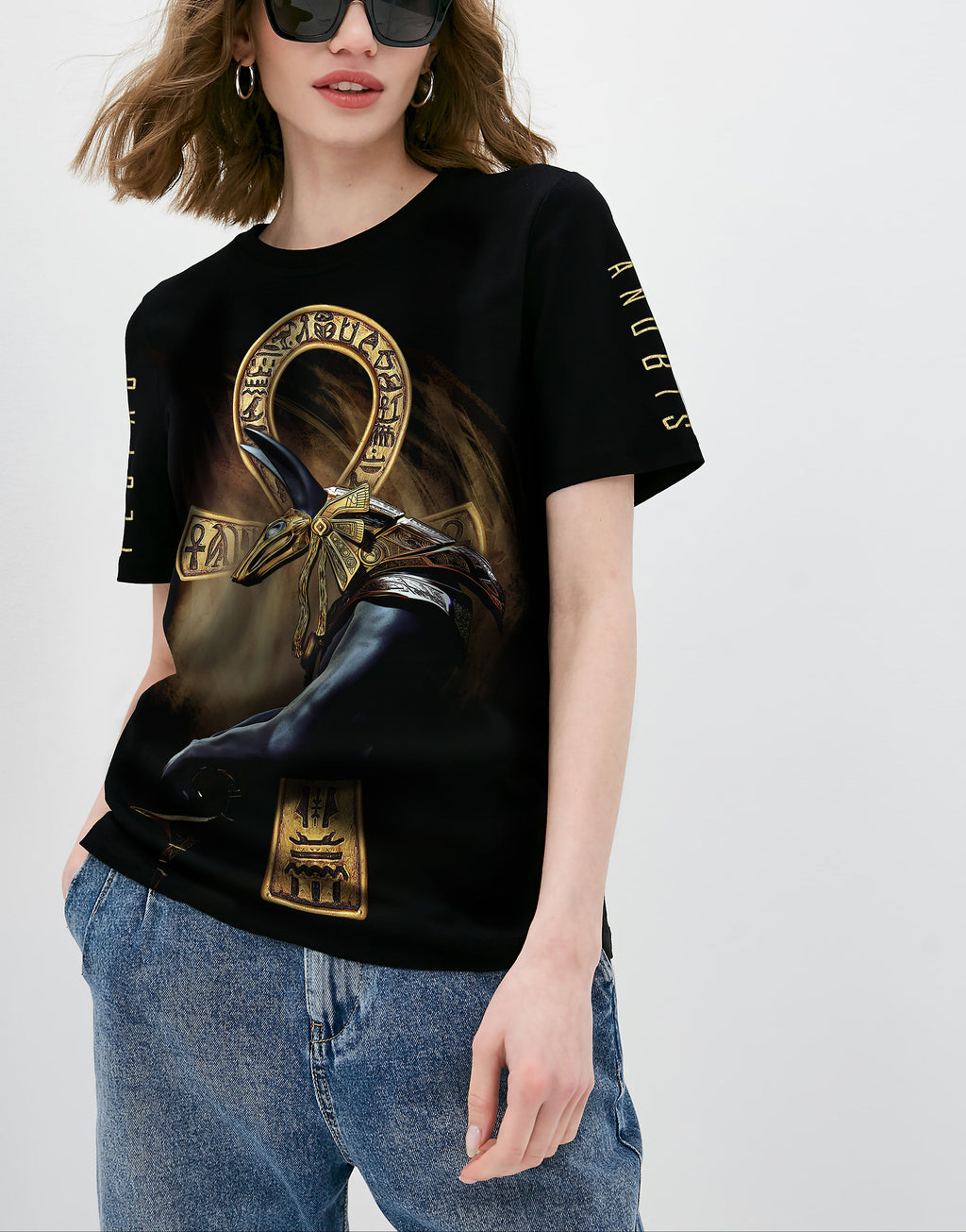 FesFas Anubis-print T-shirt | Black