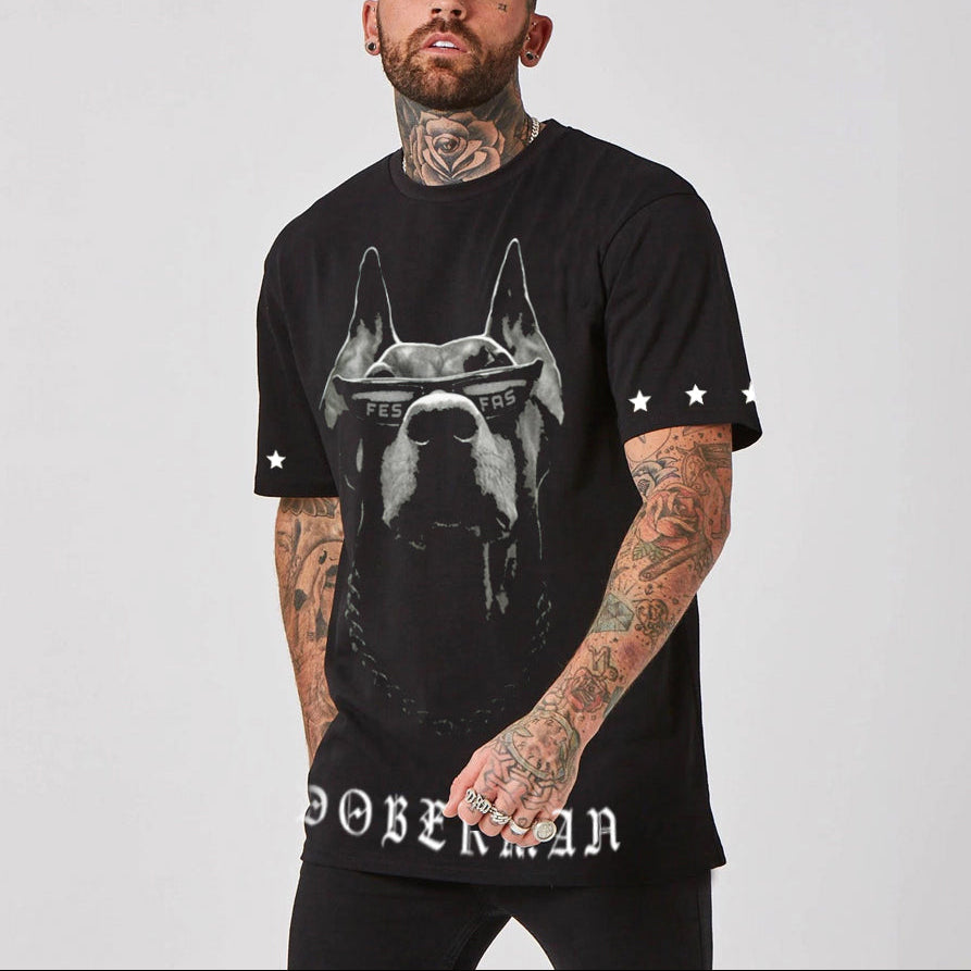 FesFas doberman-print T-shirt | Black